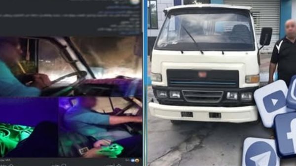 القبض على سائق ميكروباص يدخن الشيشة أثناء القيادة بالإسكندرية دون تراخيص أو لوحات معدنية