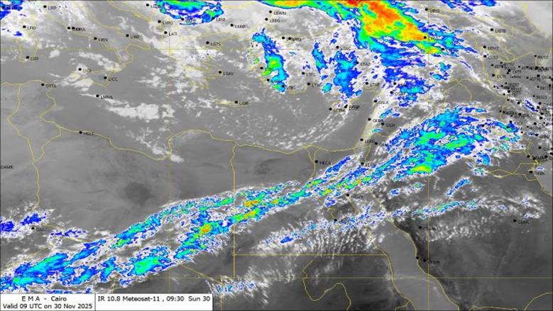 الأرصاد تحذر من حالة الطقس القادمة: أمطار ورياح نشطة وانخفاض في درجات الحرارة