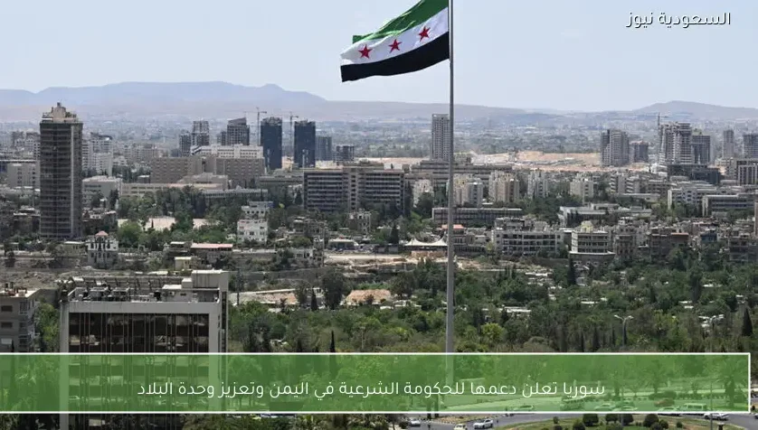 سوريا تعلن دعمها للحكومة الشرعية في اليمن وتعزيز وحدة البلاد