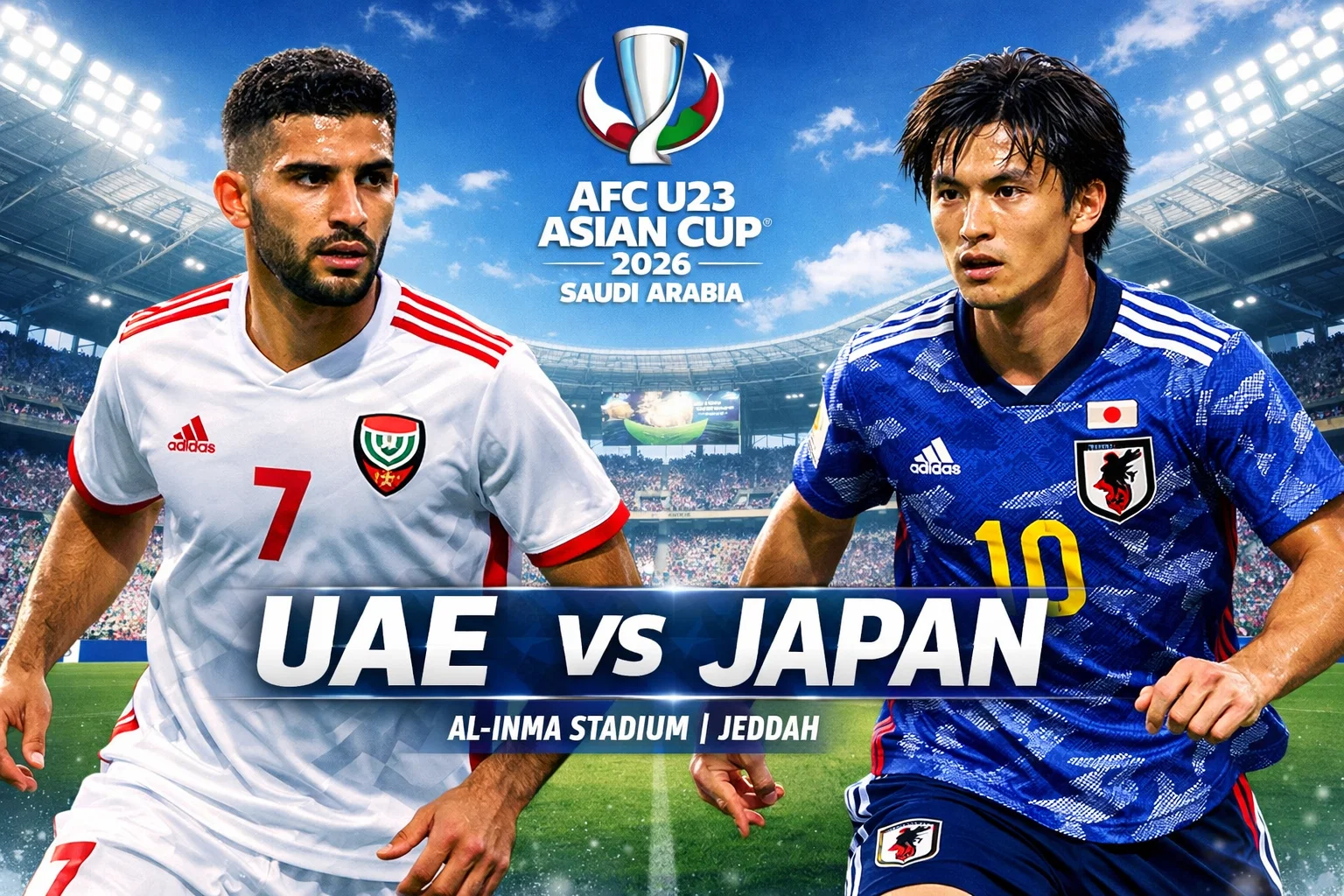 القنوات الناقلة لمباراة الامارات واليابان الآن في كأس آسيا للشباب