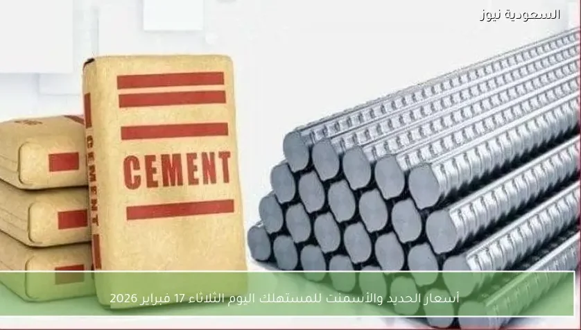 أسعار الحديد والأسمنت للمستهلك اليوم الثلاثاء 17 فبراير 2026
