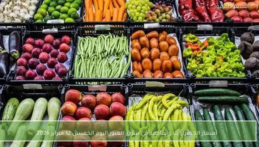 أسعار الخضراوات والفاكهة في سوق العبور اليوم الخميس 12 فبراير 2026