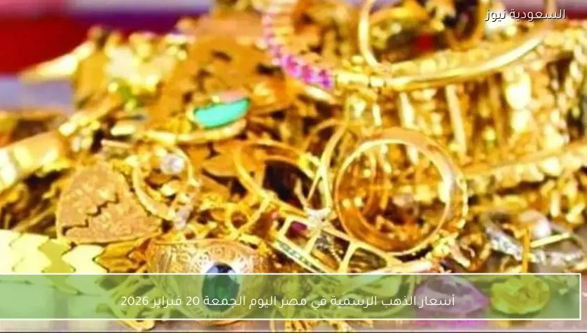 أسعار الذهب الرسمية في مصر اليوم الجمعة 20 فبراير 2026
