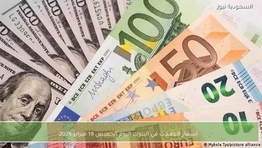 أسعار العملات في البنوك اليوم الخميس 19 فبراير 2026