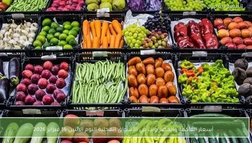 أسعار الفاكهة والخضراوات في الأسواق المحلية اليوم الاثنين 16 فبراير 2026