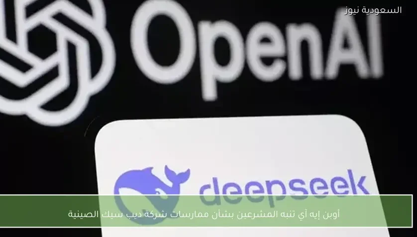أوبن إيه آي تنبه المشرعين بشأن ممارسات شركة ديب سيك الصينية
