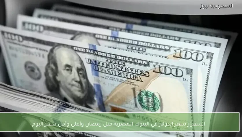 استقرار سعر الدولار في البنوك المصرية قبل رمضان وأعلى وأقل سعر اليوم