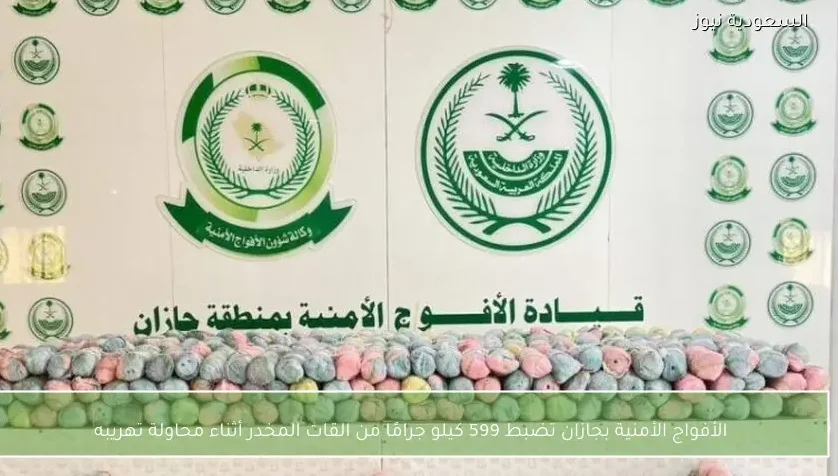الأفواج الأمنية بجازان تضبط 599 كيلو جرامًا من القات المخدر أثناء محاولة تهريبه