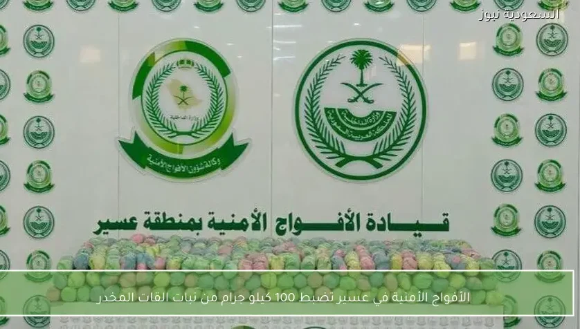 الأفواج الأمنية في عسير تضبط 100 كيلو جرام من نبات القات المخدر