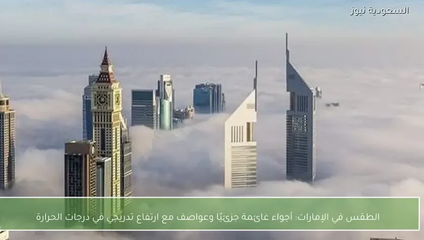 الطقس في الإمارات: أجواء غائمة جزئيًا وعواصف مع ارتفاع تدريجي في درجات الحرارة