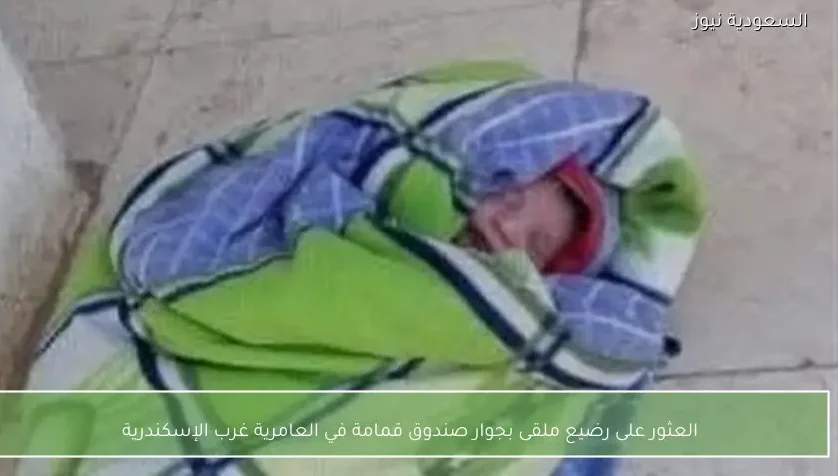 العثور على رضيع ملقى بجوار صندوق قمامة في العامرية غرب الإسكندرية