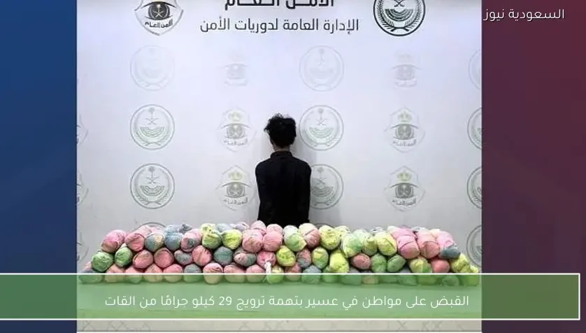 القبض على مواطن في عسير بتهمة ترويج 29 كيلو جرامًا من القات