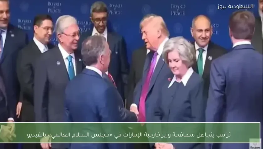 ترامب يتجاهل مصافحة وزير خارجية الإمارات في «مجلس السلام العالمي» بالفيديو