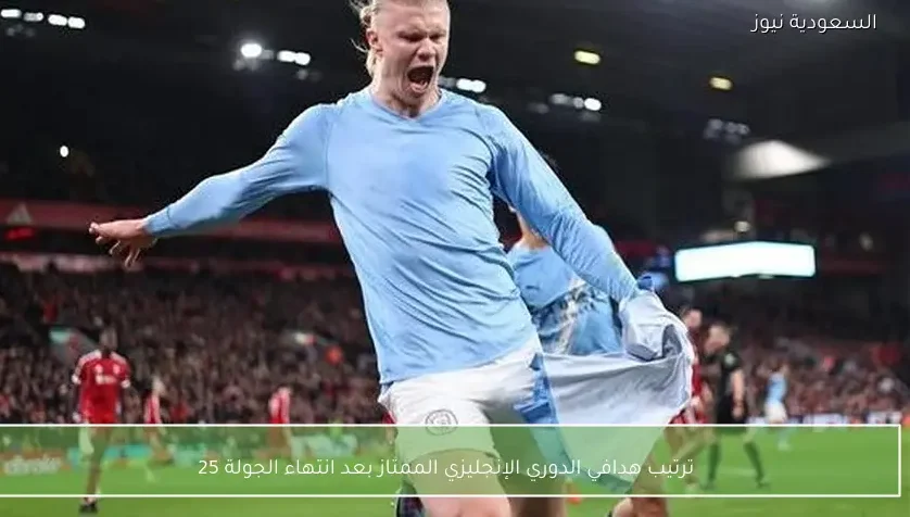 ترتيب هدافي الدوري الإنجليزي الممتاز بعد انتهاء الجولة 25