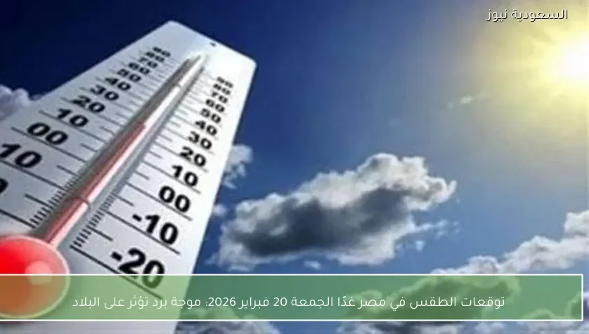 توقعات الطقس في مصر غدًا الجمعة 20 فبراير 2026: موجة برد تؤثر على البلاد