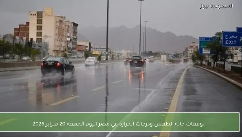 توقعات حالة الطقس ودرجات الحرارة في مصر اليوم الجمعة 20 فبراير 2026