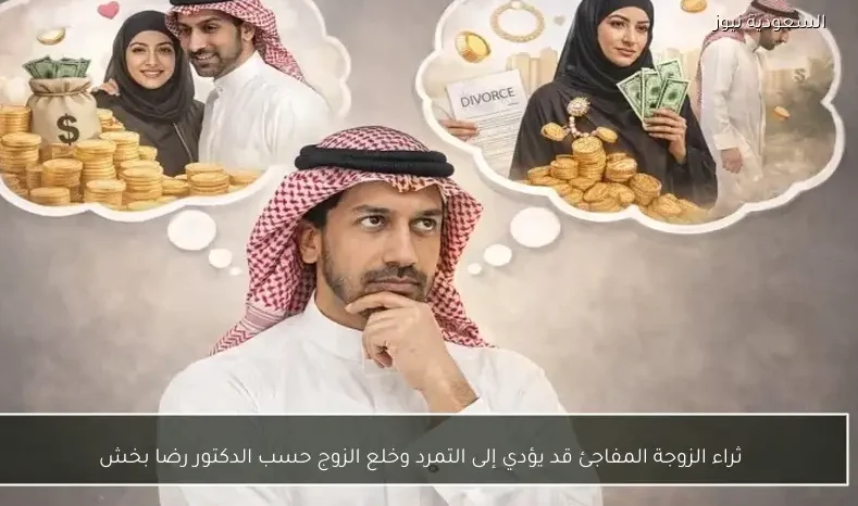 ثراء الزوجة المفاجئ قد يؤدي إلى التمرد وخلع الزوج حسب الدكتور رضا بخش