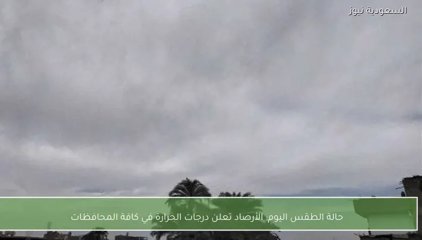 حالة الطقس اليوم: الأرصاد تعلن درجات الحرارة في كافة المحافظات