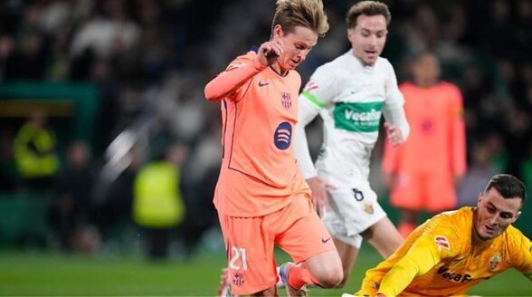 دي يونج يؤكد أن برشلونة لم يحقق كامل إمكانياته وإلتشي قدم أداء مميز