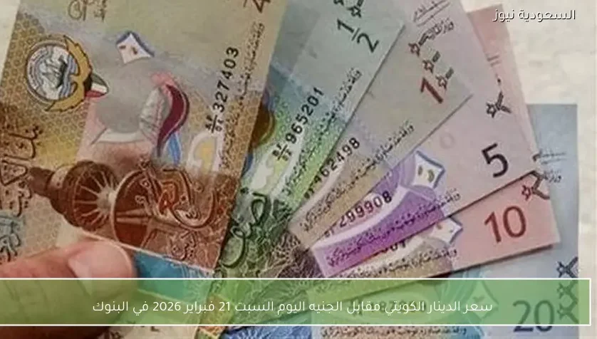 سعر الدينار الكويتي مقابل الجنيه اليوم السبت 21 فبراير 2026 في البنوك