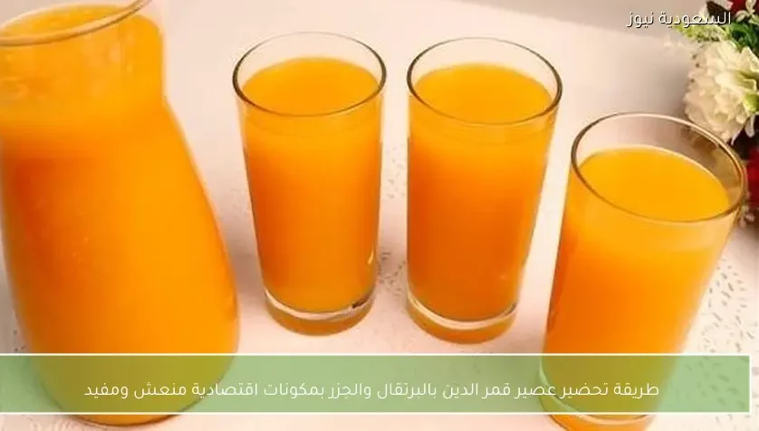 طريقة تحضير عصير قمر الدين بالبرتقال والجزر بمكونات اقتصادية منعش ومفيد