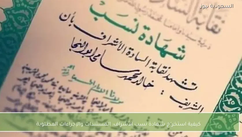 كيفية استخراج شهادة نسب الأشراف: المستندات والإجراءات المطلوبة