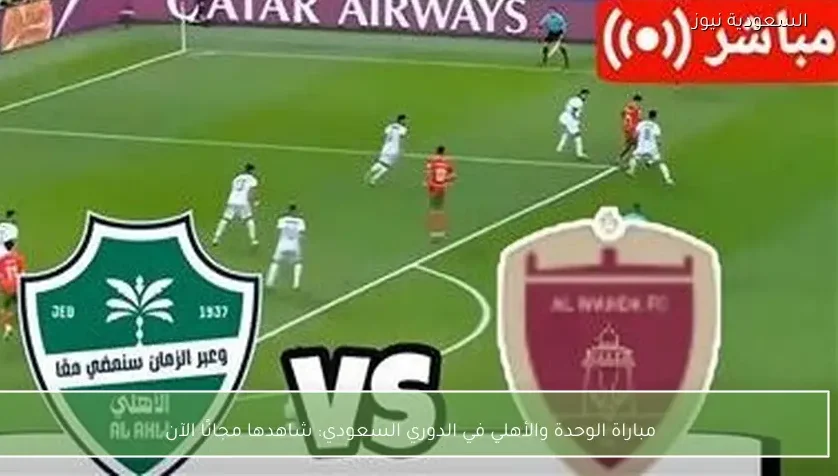 مباراة الوحدة والأهلي في الدوري السعودي: شاهدها مجانًا الآن
