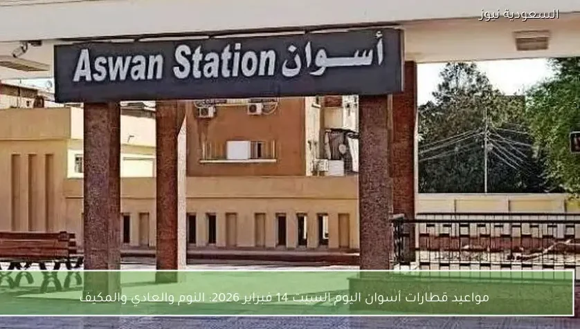 مواعيد قطارات أسوان اليوم السبت 14 فبراير 2026: النوم والعادي والمكيف