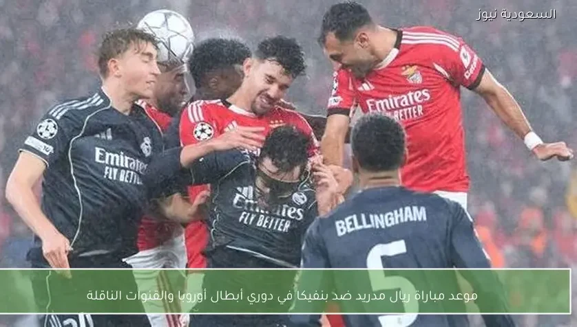 موعد مباراة ريال مدريد ضد بنفيكا في دوري أبطال أوروبا والقنوات الناقلة