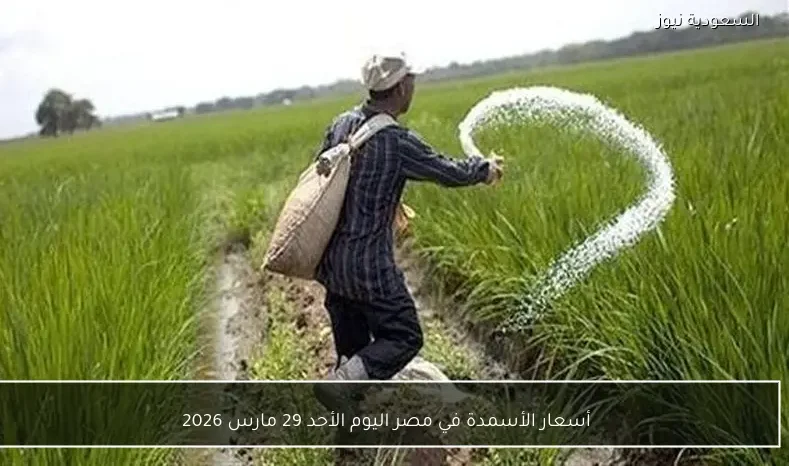 أسعار الأسمدة في مصر اليوم الأحد 29 مارس 2026
