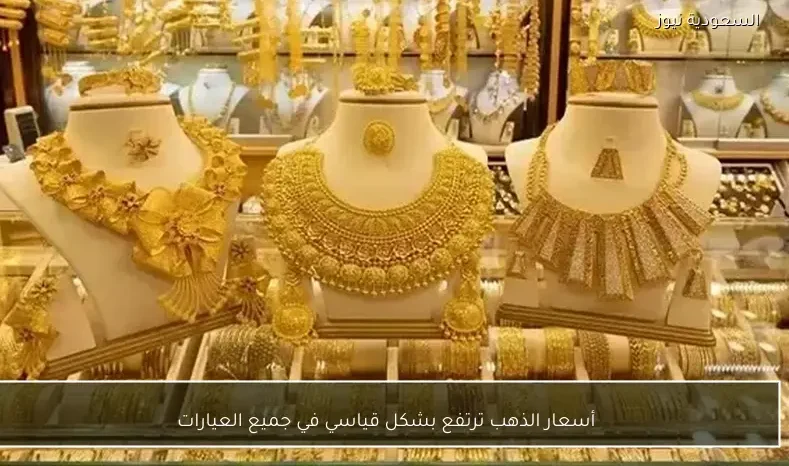 أسعار الذهب ترتفع بشكل قياسي في جميع العيارات