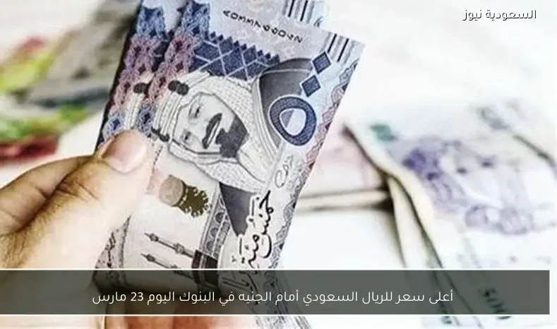 أعلى سعر للريال السعودي أمام الجنيه في البنوك اليوم 23 مارس