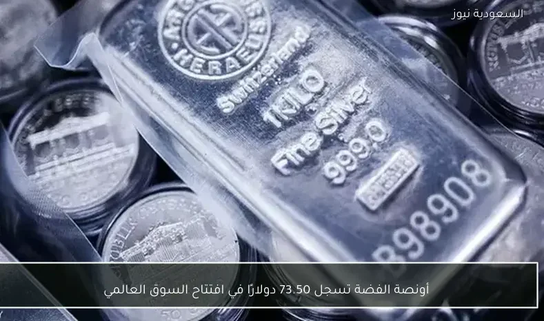 أونصة الفضة تسجل 73.50 دولارًا في افتتاح السوق العالمي