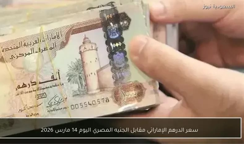 سعر الدرهم الإماراتي مقابل الجنيه المصري اليوم 14 مارس 2026