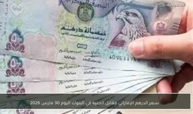 سعر الدرهم الإماراتي مقابل الجنيه في البنوك اليوم 30 مارس 2026