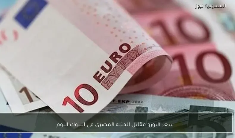 سعر اليورو مقابل الجنيه المصري في البنوك اليوم