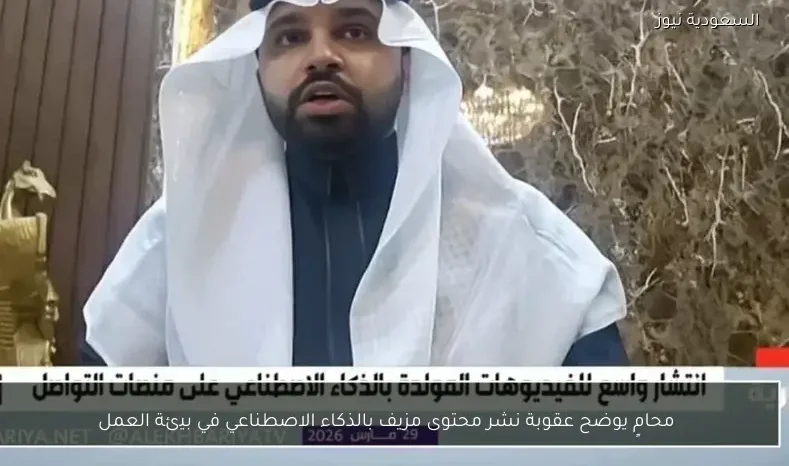 محامٍ يوضح عقوبة نشر محتوى مزيف بالذكاء الاصطناعي في بيئة العمل