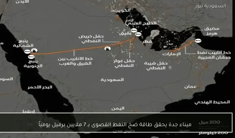 ميناء جدة يحقق طاقة ضخ النفط القصوى بـ 7 ملايين برميل يومياً