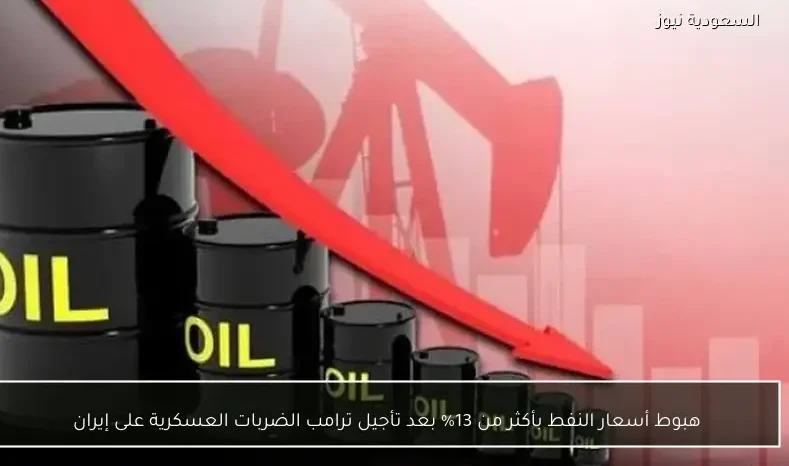 هبوط أسعار النفط بأكثر من 13% بعد تأجيل ترامب الضربات العسكرية على إيران