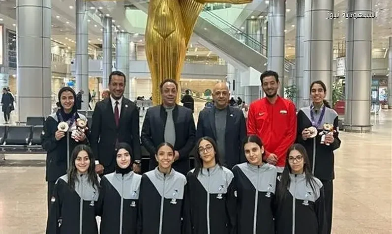 استقبال رسمي لبطلي التايكوندو الناشئين بعد انتهاء بطولة العالم