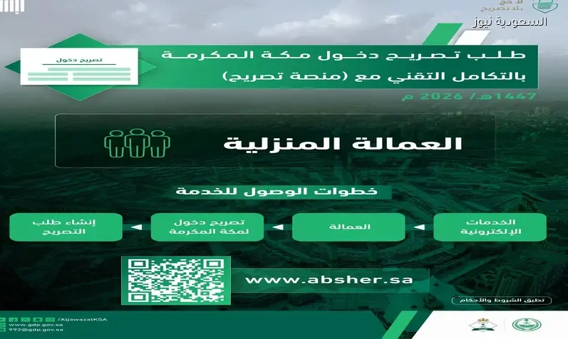 الجوازات السعودية تحدد شروط وأنواع العمالة المنزلية المسموح دخولها مكة المكرمة أثناء موسم حج 1447