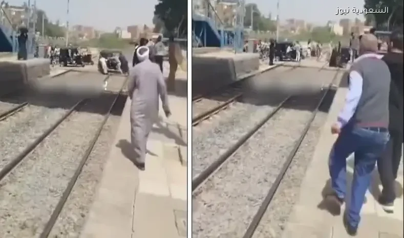 نجاة ركاب توك توك من حادث مميت قبل مرور قطار مسرع في مصر